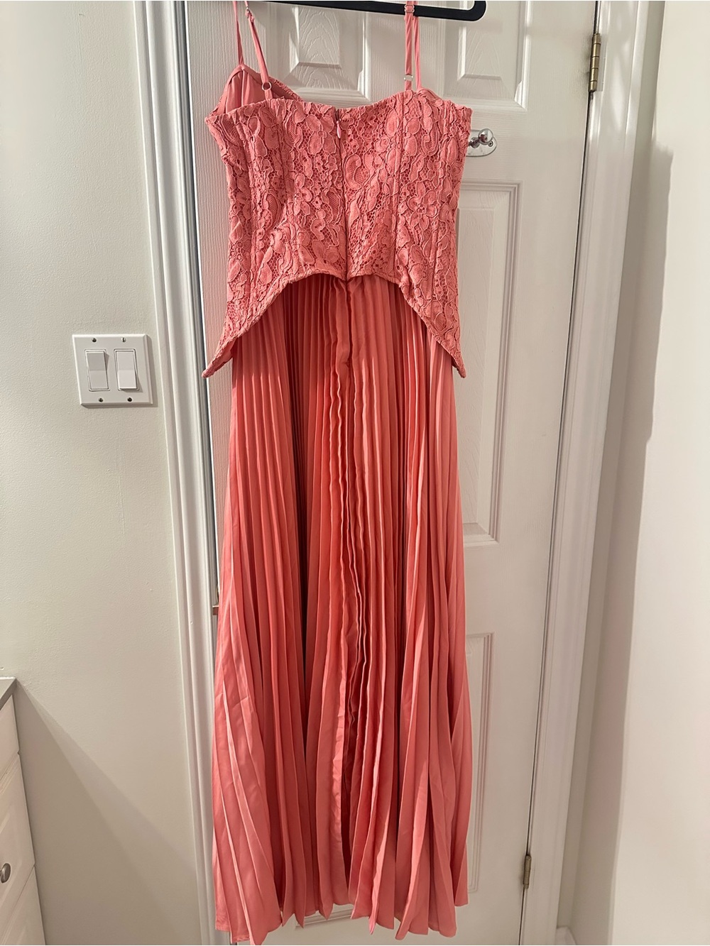 FASHION NOVA - Pink Lace Corset Top Pleated Maxi Dress - Picture 3 of 4